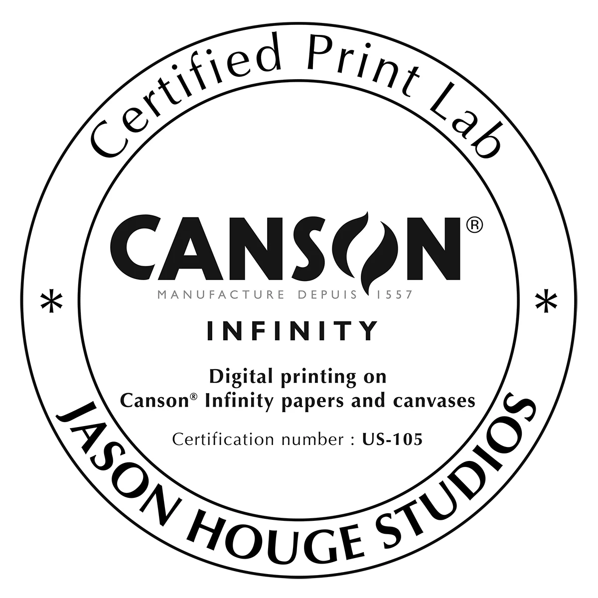Canson Infinity Certified Printer US-105; Jason Houge Studios